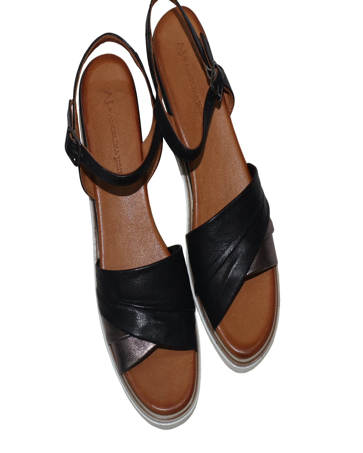Sandale din piele naturală – Negru & Bronz