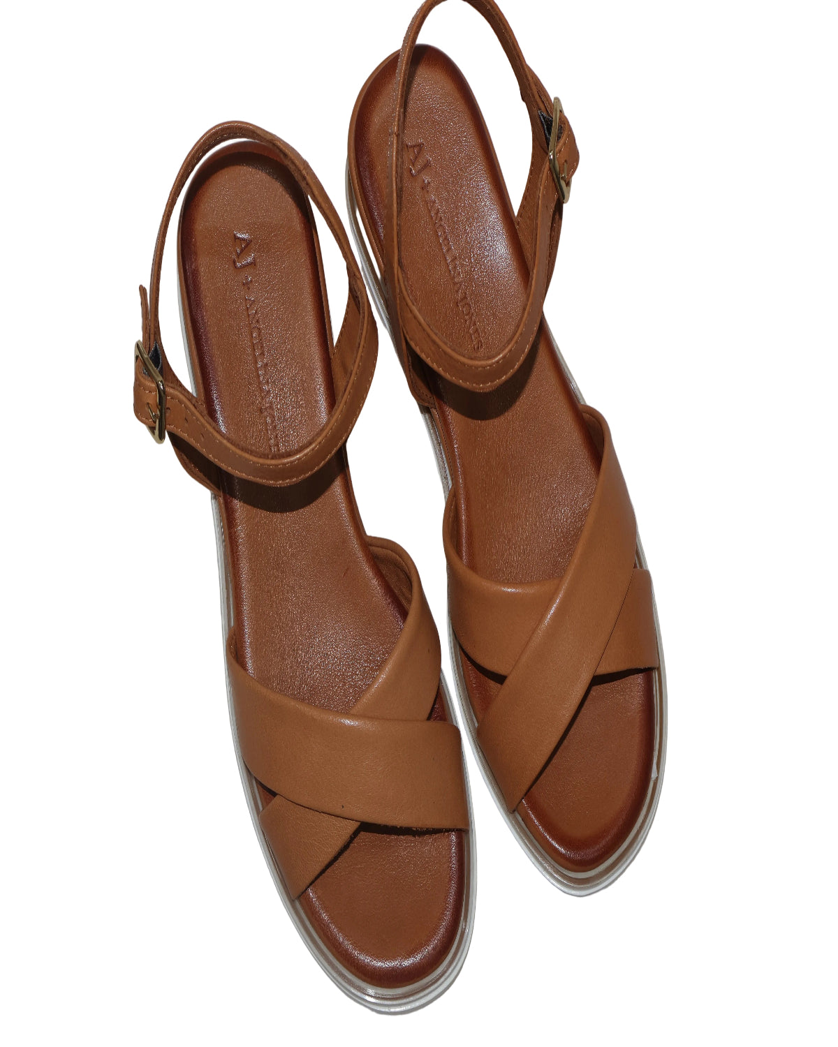 Sandale din piele naturală – Cognac