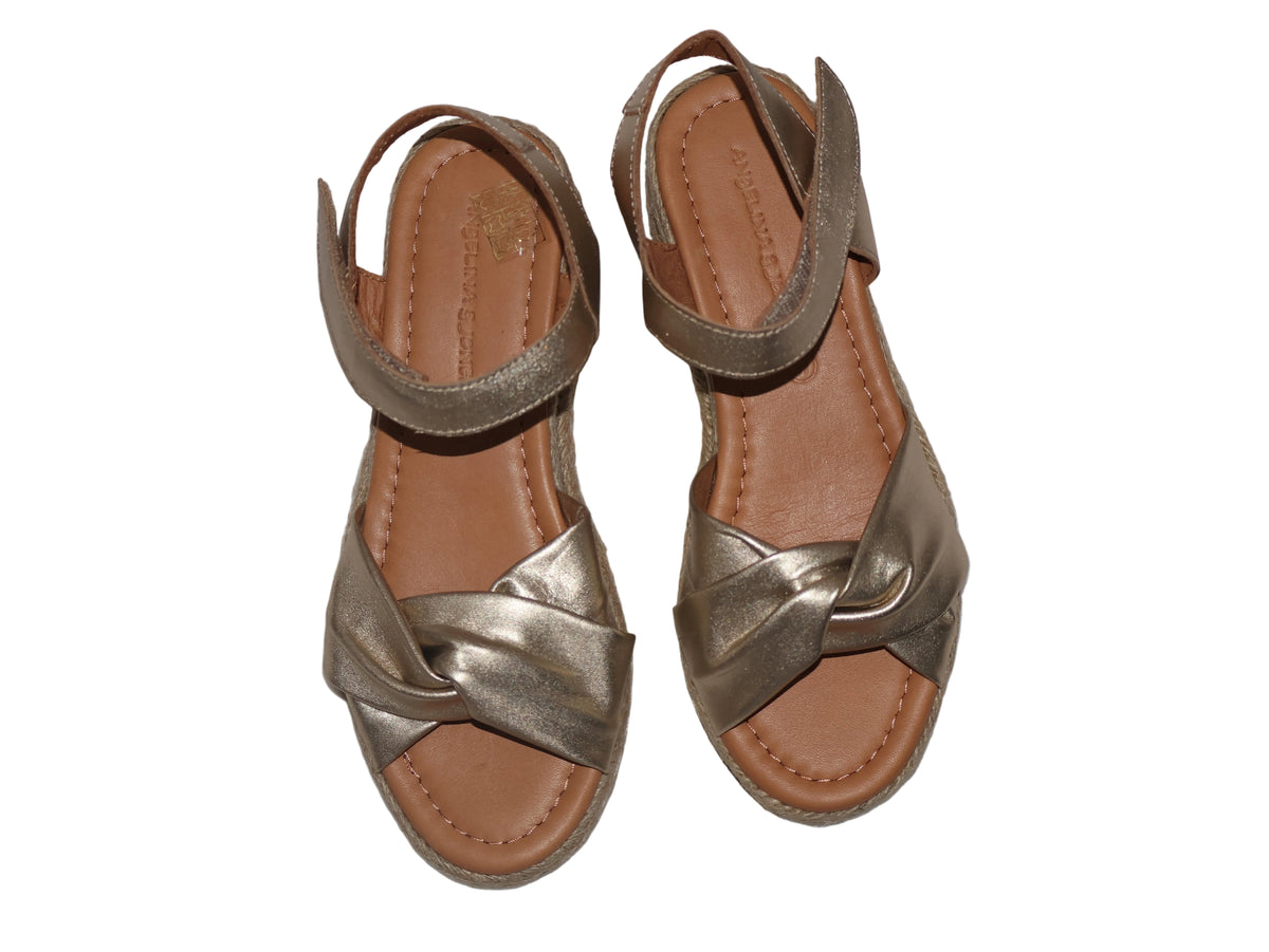 Sandale Espadrile din Piele Naturală – Auriu