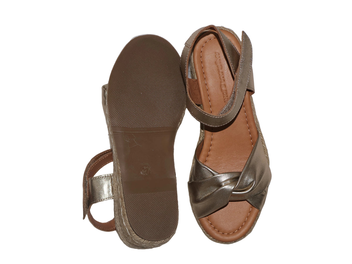 Sandale Espadrile din Piele Naturală – Auriu