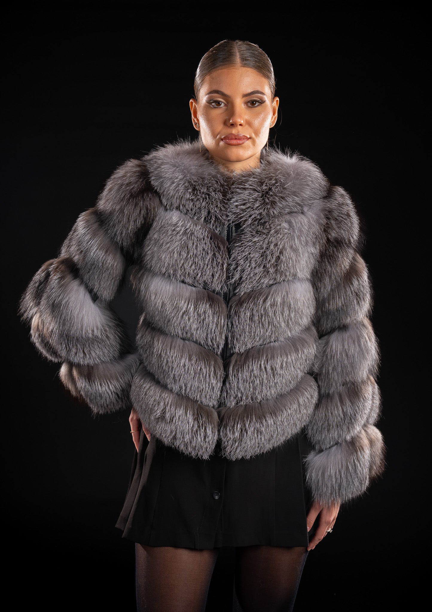 HAINA DIN BLANA NATURALA DE VULPE ARGINTIE, FROST 009