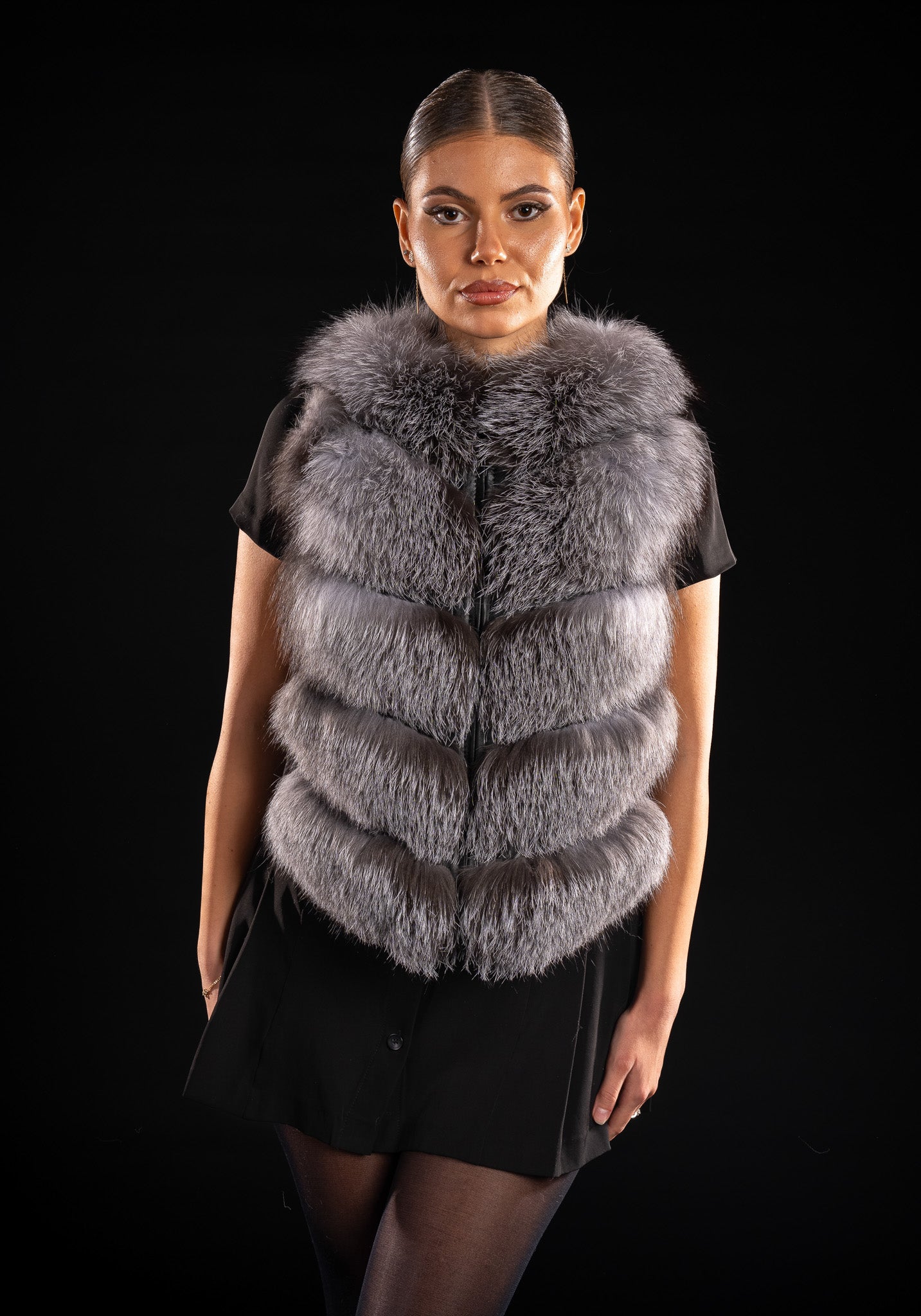 HAINA DIN BLANA NATURALA DE VULPE ARGINTIE, FROST 009