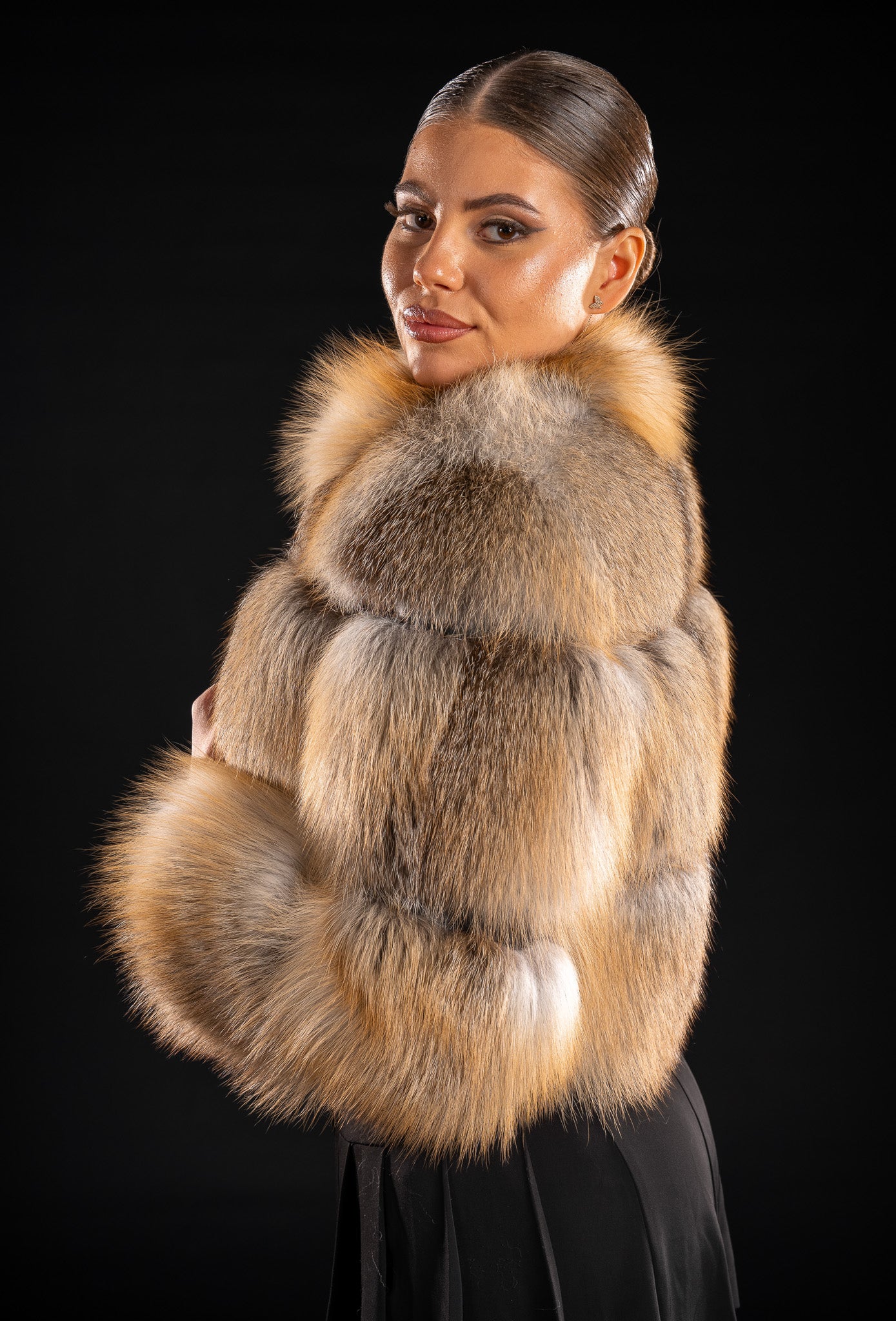 HAINA DIN BLANA NATURALA DE VULPE GOLDISLAND, GULER TUNICA 020