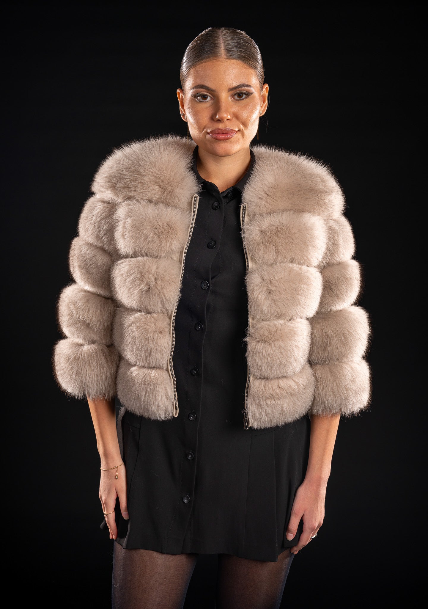 HAINA DIN BLANA NATURALA POLARA CREM, MANECA 3/4, POLAR 019