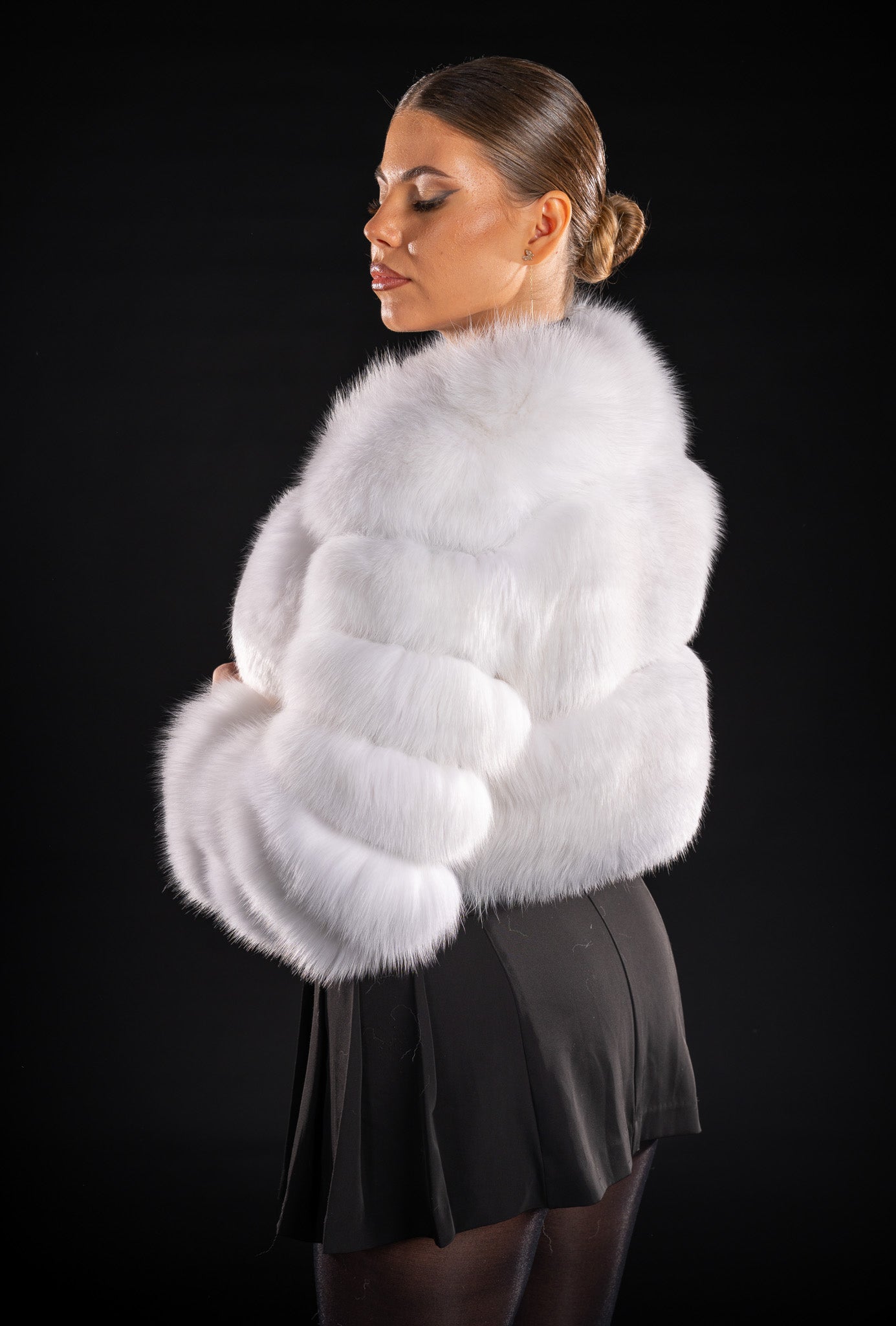 HAINA DIN BLANA NATURALA DE VULPE POLARA 3 RANDURI, POLAR 022