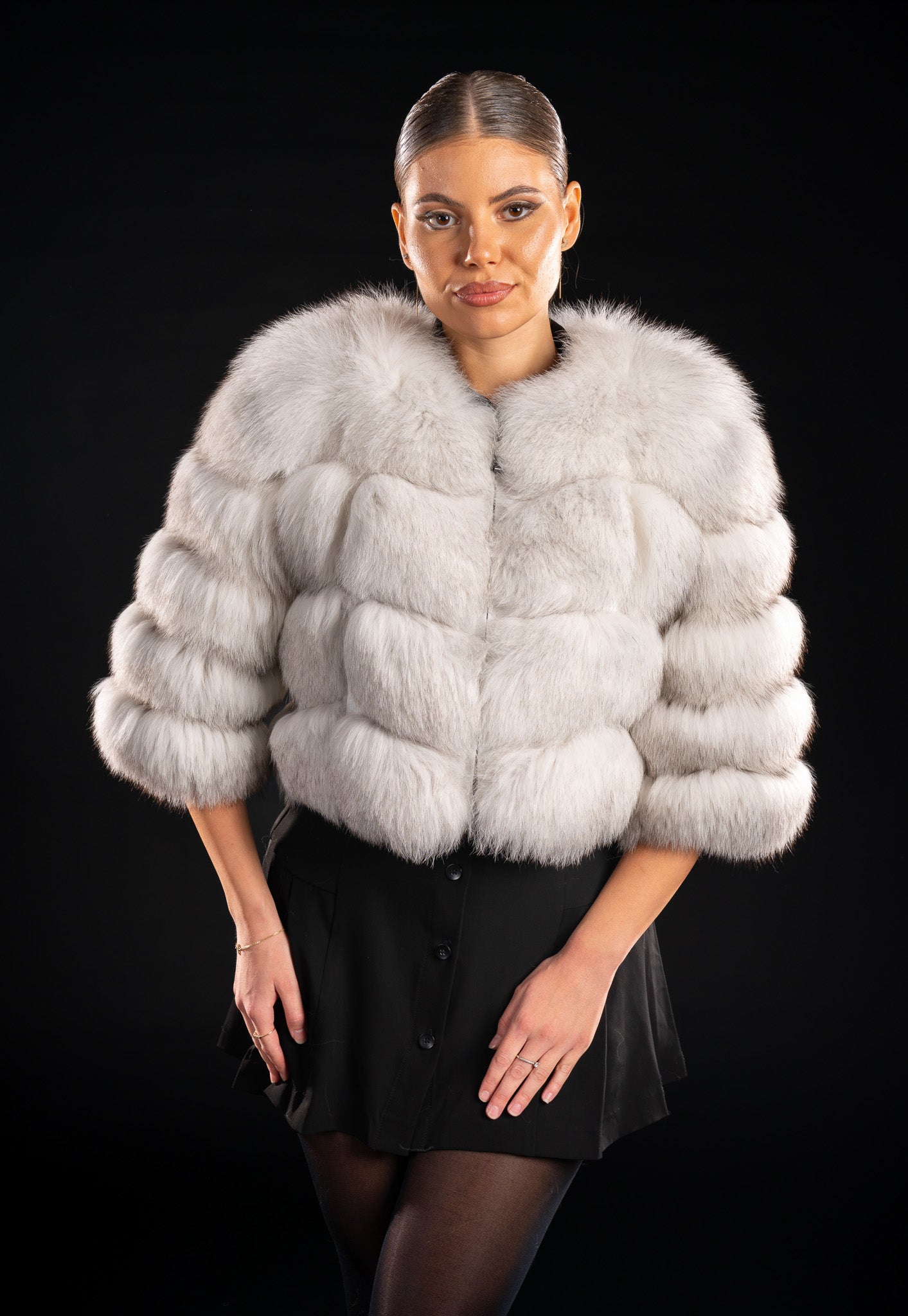 HAINA DIN BLANA NATURALA DE VULPE POLARA MANECA 3/4, POLAR 024