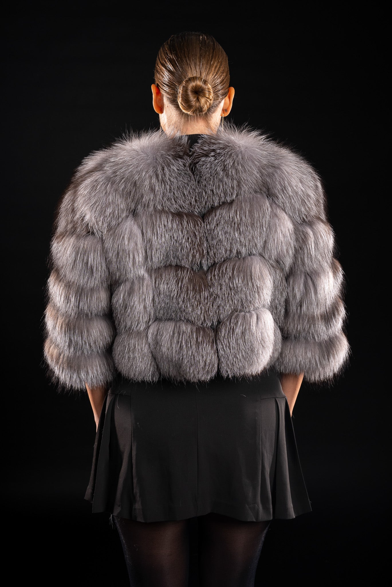 HAINA DIN BLANA NATURALA DE VULPE ARGINTIE MANECA 3/4, FROST 025