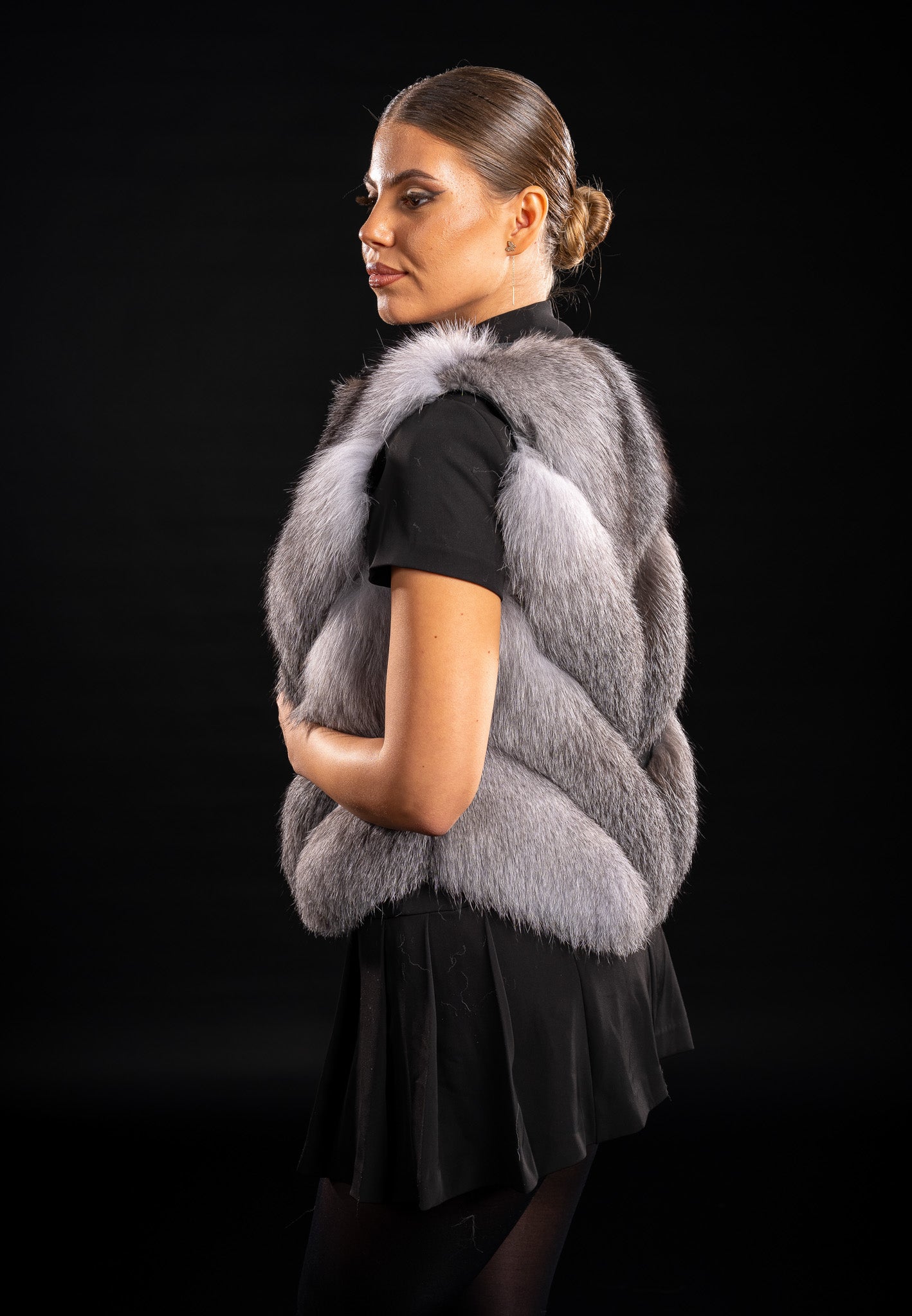 HAINA DIN BLANA NATURALA DE VULPE ARGINTIE IN V 3IN1, FROST 005