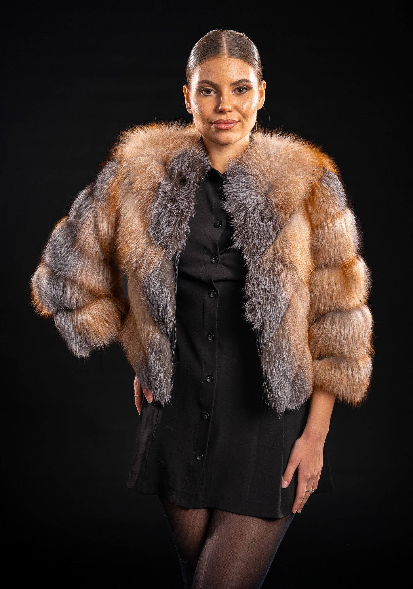 HAINA DIN VULPE NATURALA CANADIANA, MODEL V