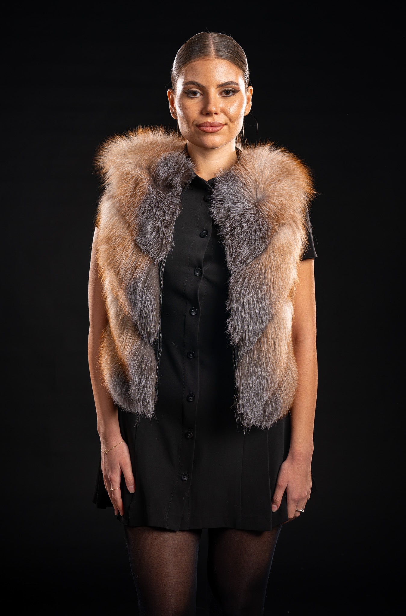 HAINA DIN VULPE NATURALA CANADIANA, MODEL V