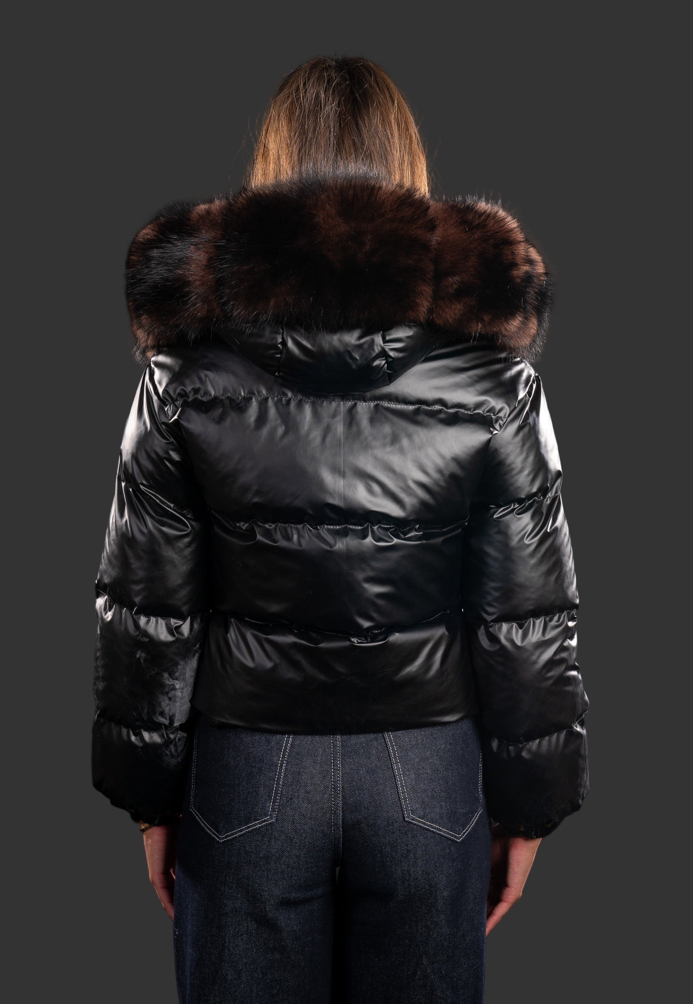 GEACA SCURTA CU GLUGA DIN VULPE NATURALA 106