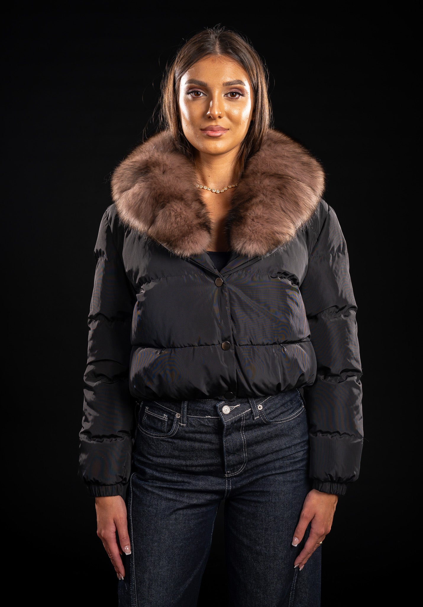 GEACA CU GULER DIN BLANA NATURALA DE VULPE POLARA