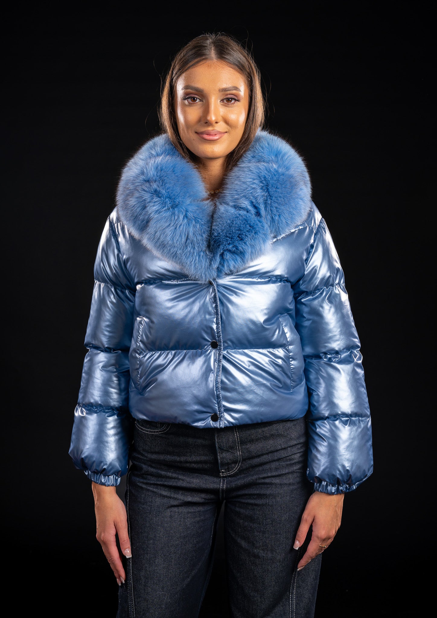 GEACA CU GULER DIN BLANA NATURALA DE VULPE POLARA