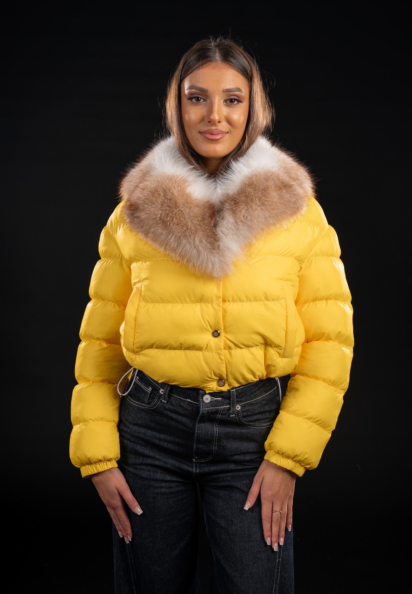 GEACA CU BLANA NATURALA DE VULPE GOLD ISLAND