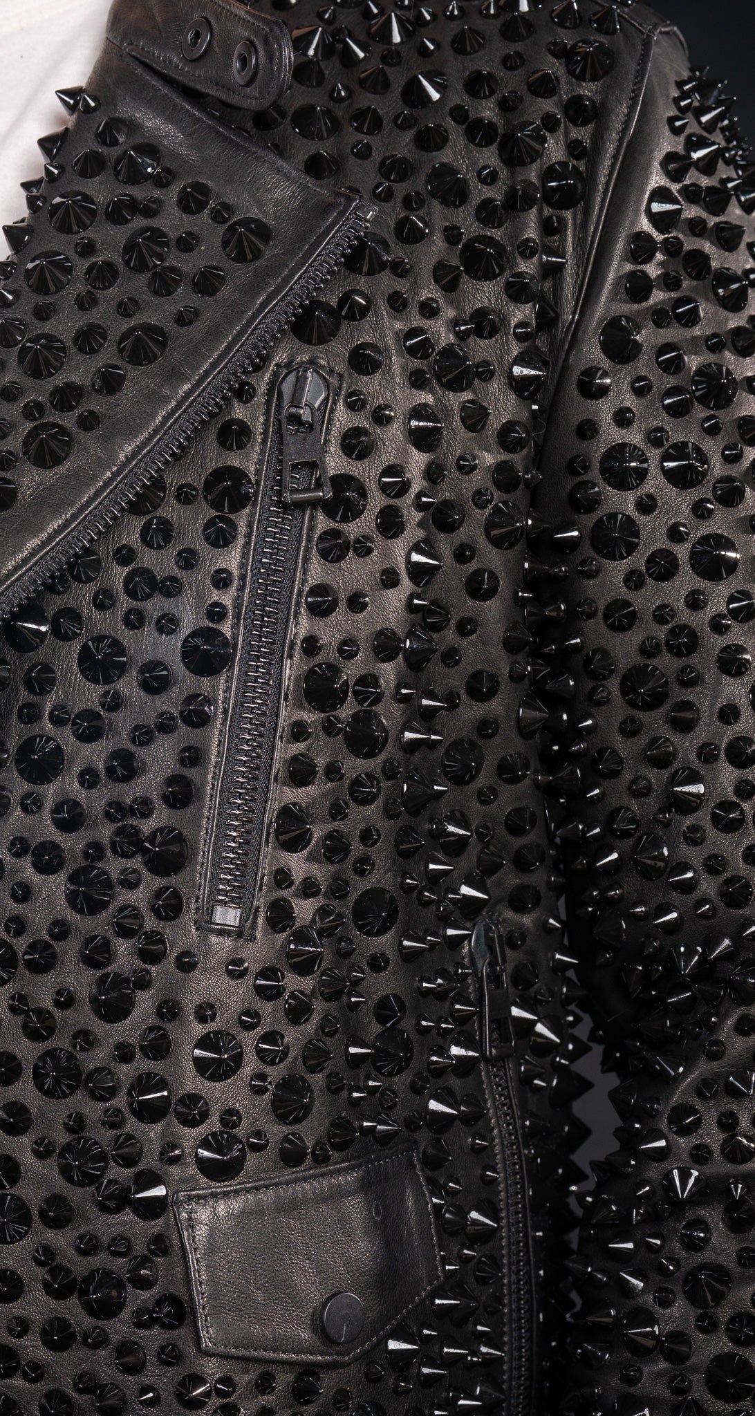 GEACA BIKER DIN PIELE NATURALA CU TINTE B06