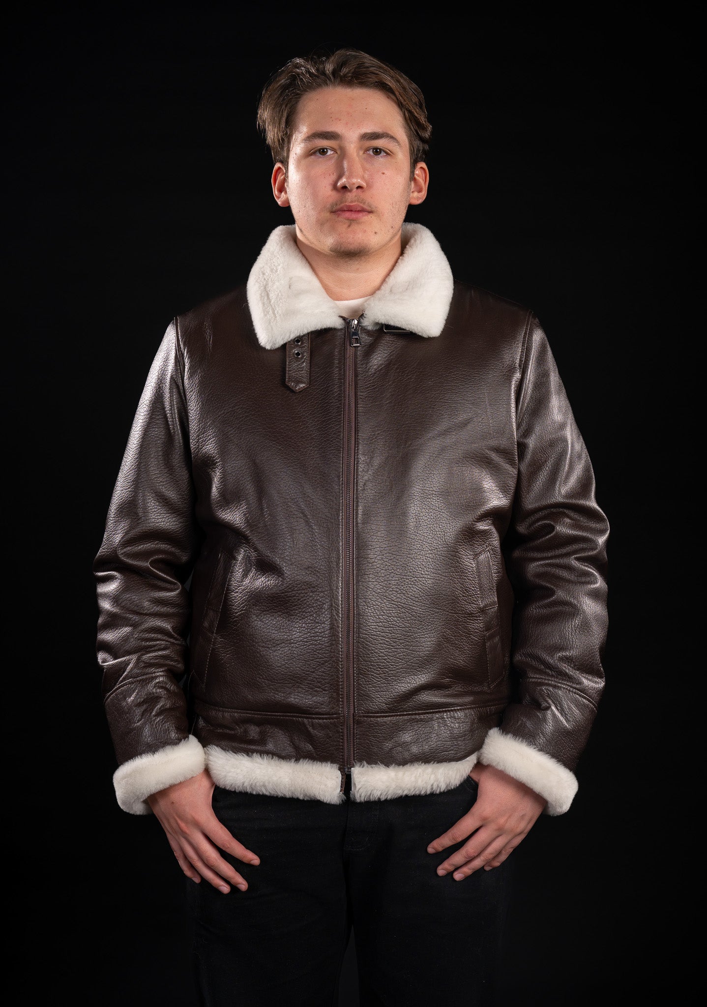 COJOC DIN PIELE NATURALA IMBLANIT - STIL AVIATOR