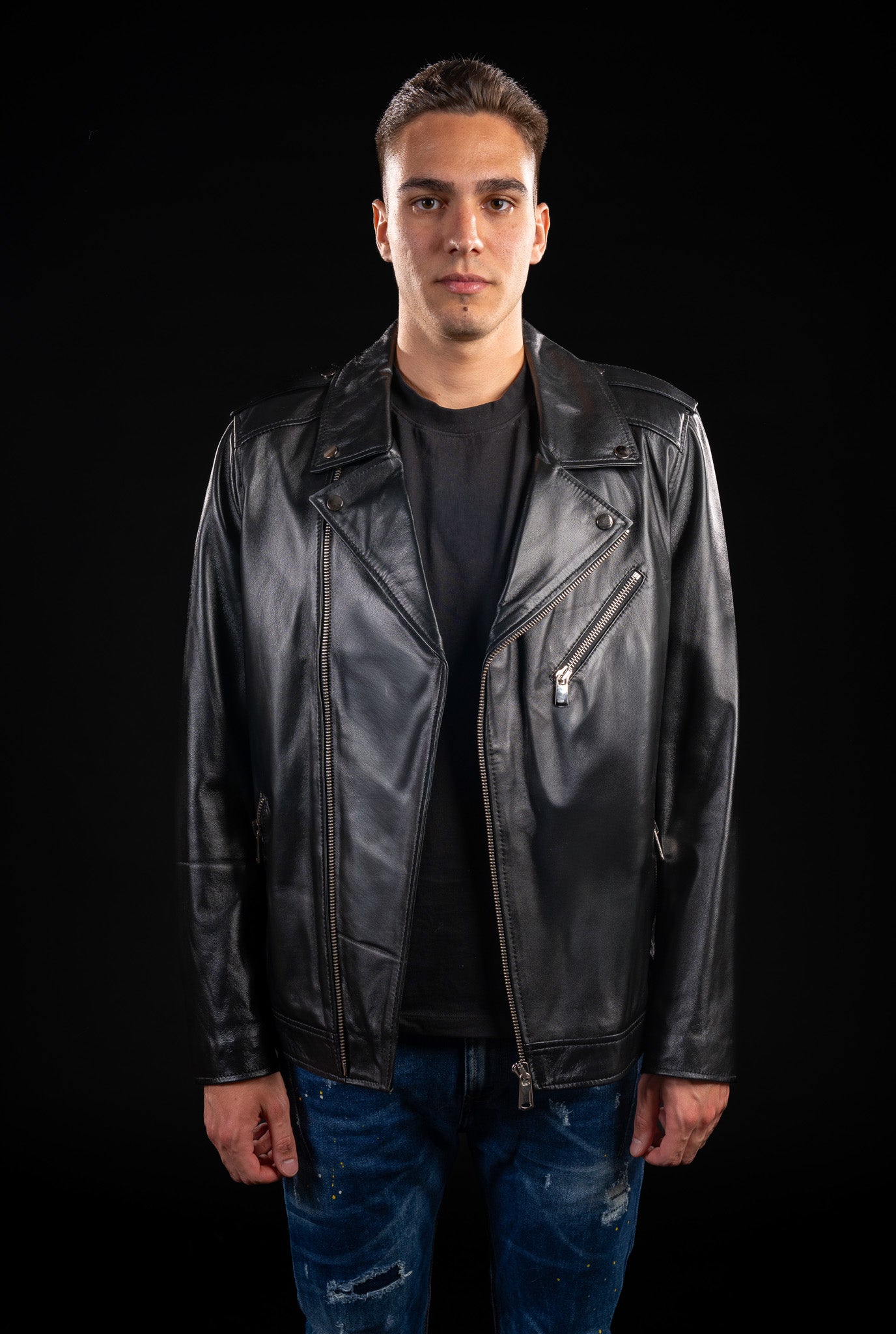GEACA DIN PIELE NATURALA MODEL BIKER B07