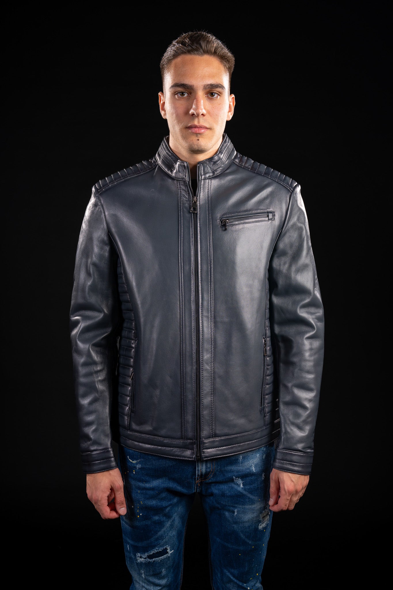 GEACA DIN PIELE NATURALA DE BARBATI B07