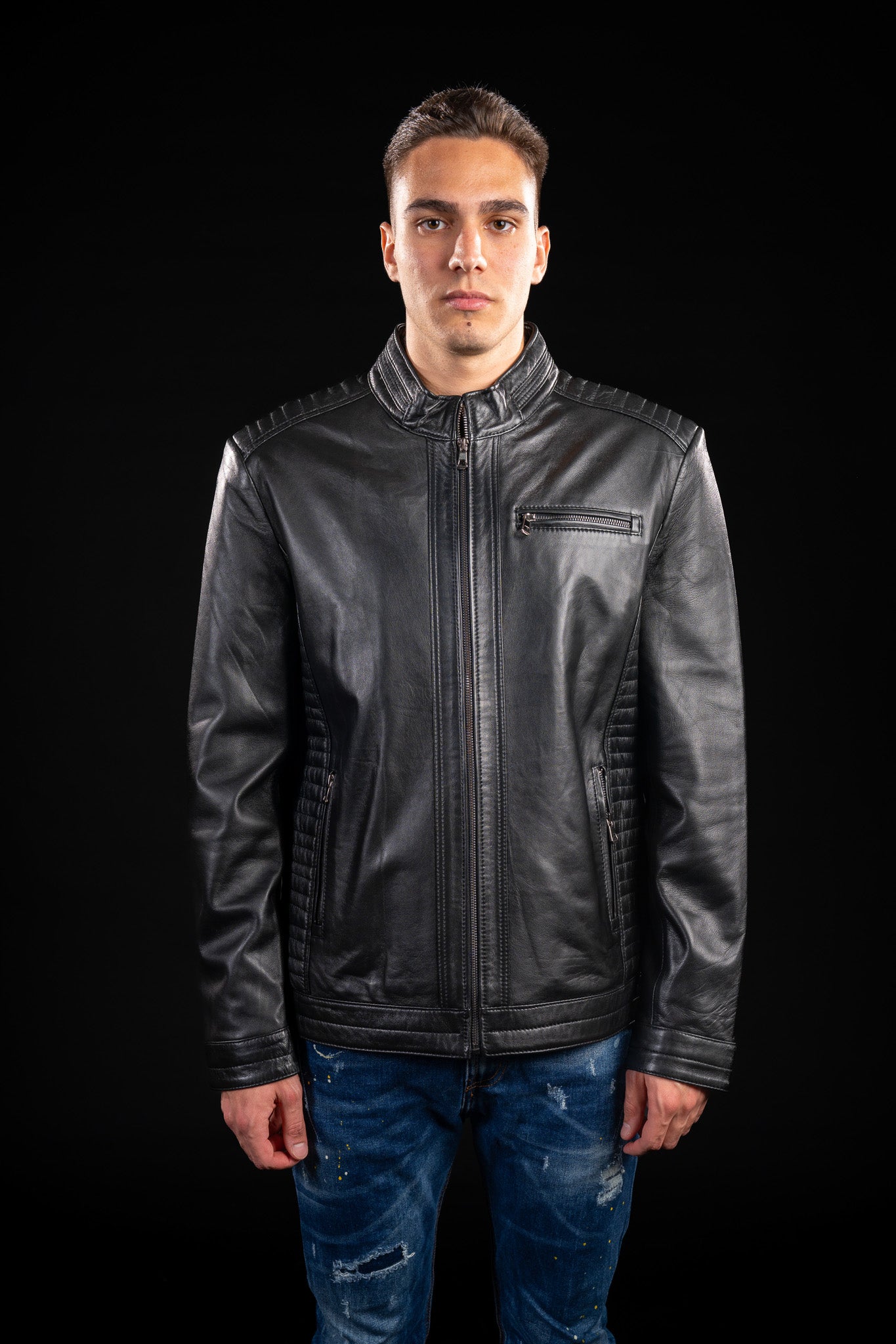 GEACA DIN PIELE NATURALA DE BARBATI B08