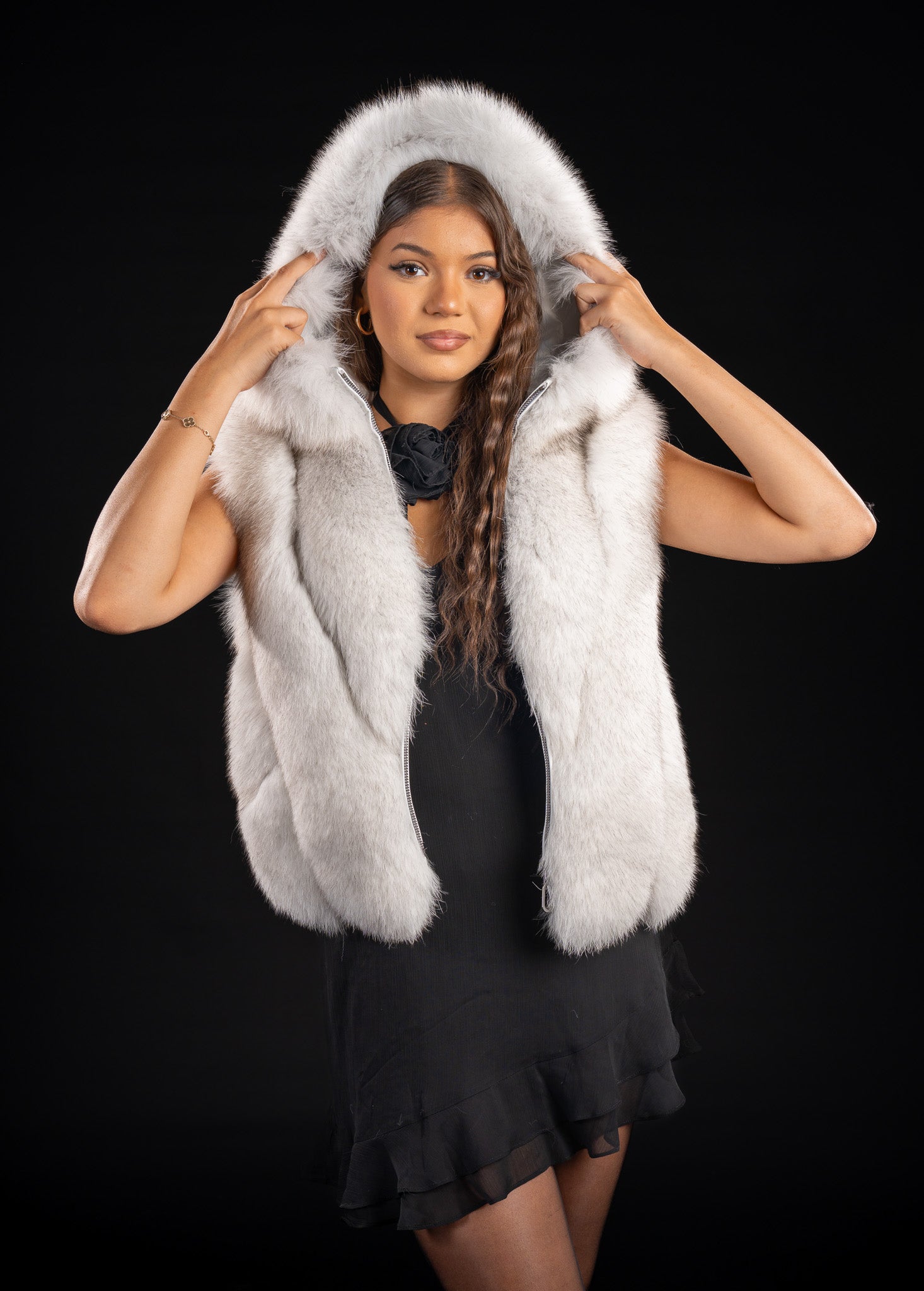 HAINA DIN BLANA NATURALA DE VULPE WHITE SNOW