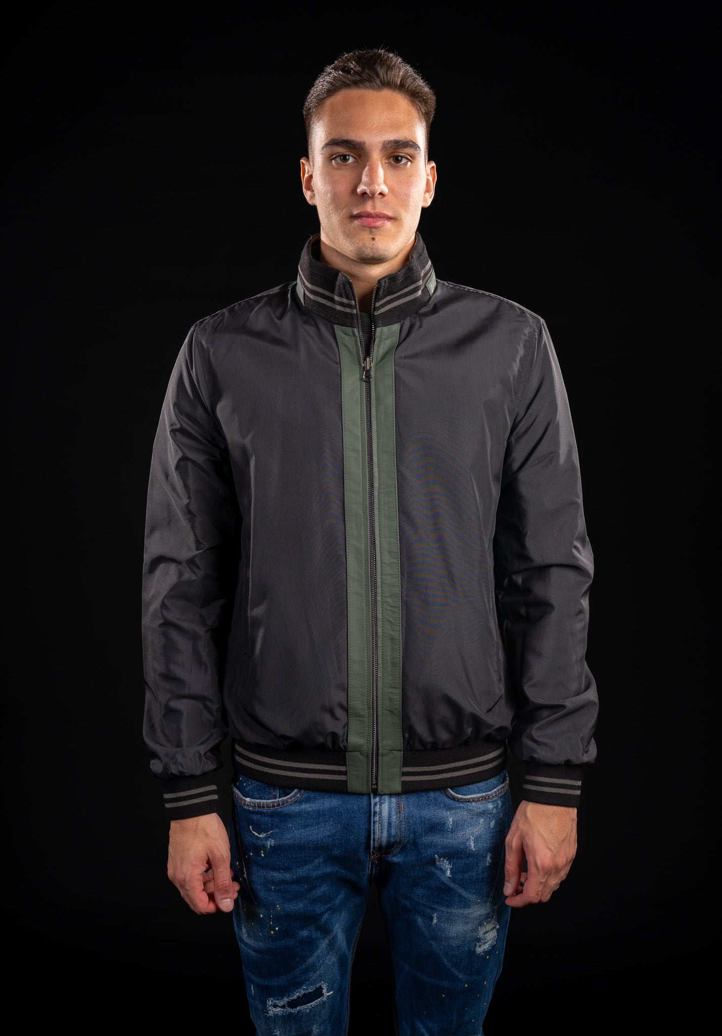 GEACA DIN PIELE NATURALA DE BARBATI PERFORATA REVERSIBILA B10