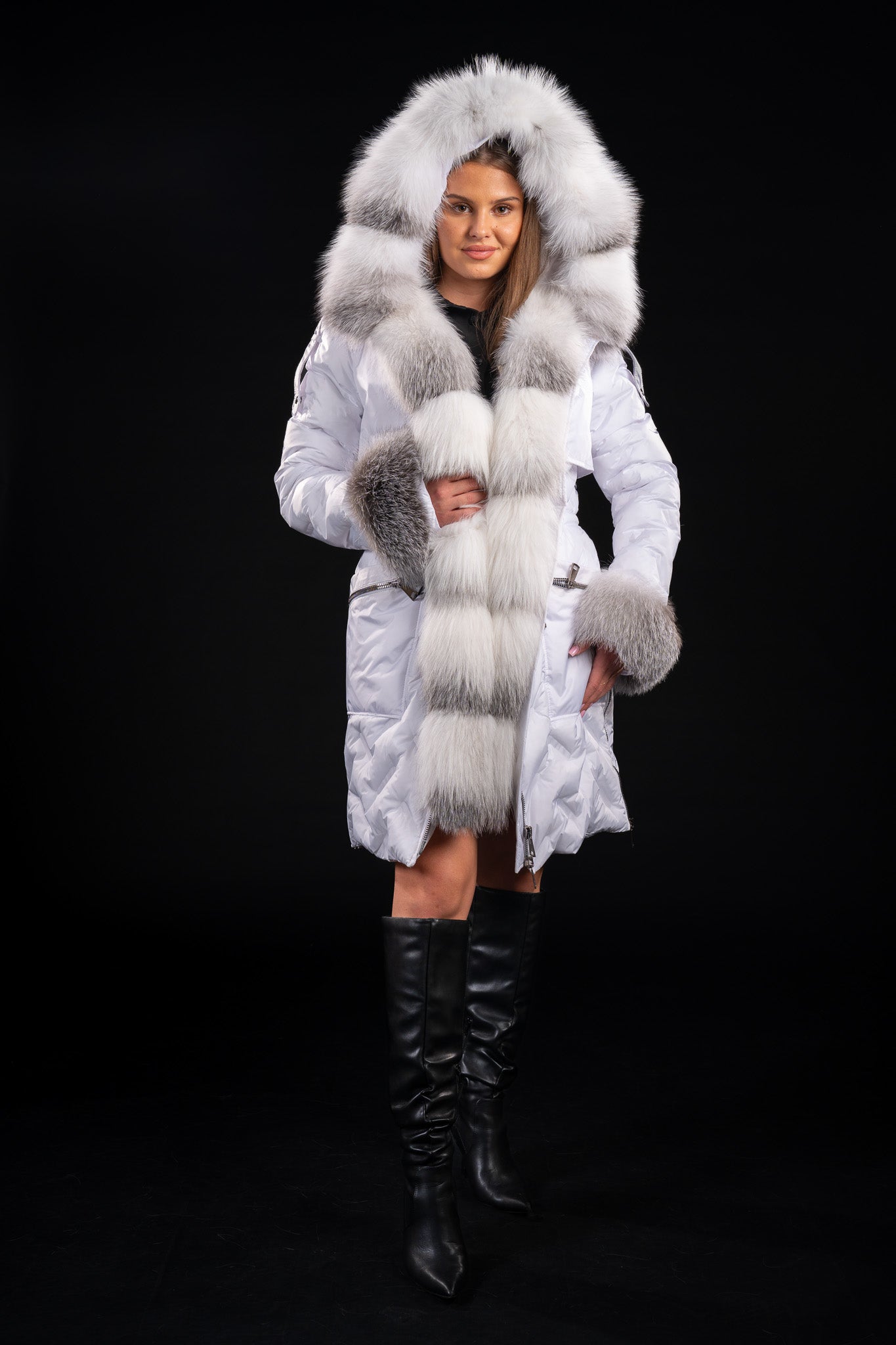 GEACA PARKA CU BLANA NATURALA DE VULPE ARTICA 111