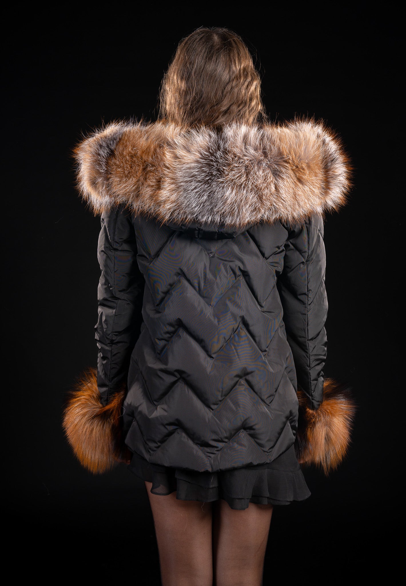 GEACA PARKA CU BLANA NATURALA DE VULPE CANADIANA DETASABILA