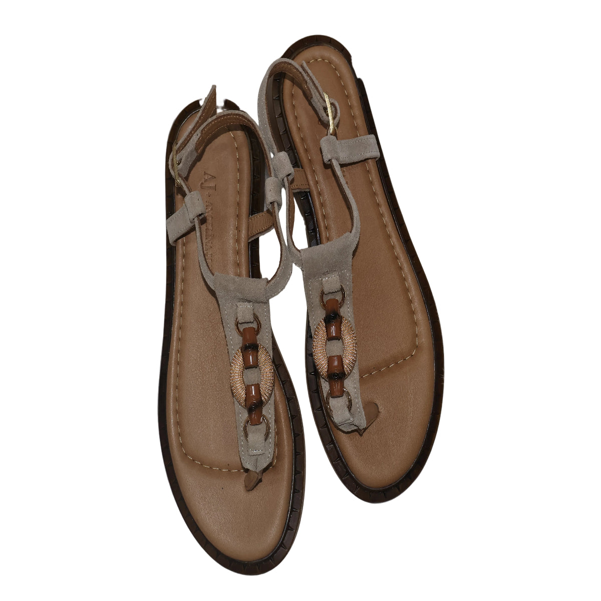 Sandale din piele naturală întoarsă – Bej