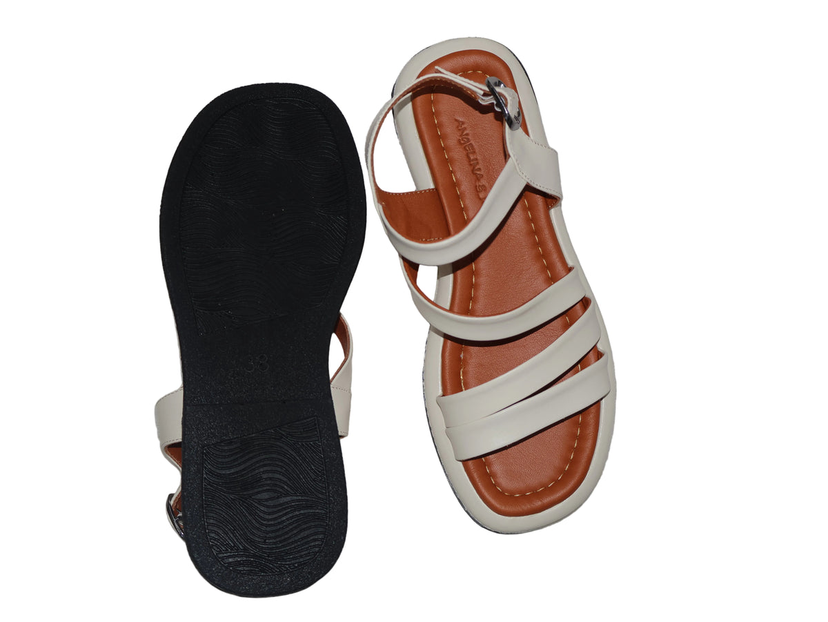 Sandale din piele naturală – Crem