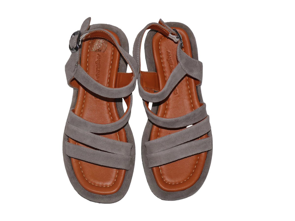 Sandale din piele naturală întoarsă – Taupe